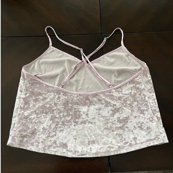 Victoria's Secret Crushed Micro Velvet Powder Pink Camisole Tank Top Medium Cami - Picture 2 of 7